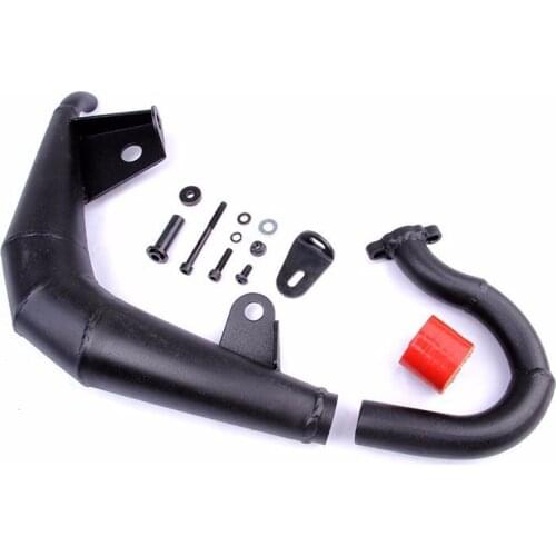 Black /silver Steel Tuned Exhaust Pipe for losi 5ive t ROVAN LT