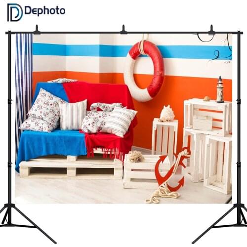DePhoto photographic background Color stripe wall baby shower party navigation sailor backdrop photo photocall new photo prop