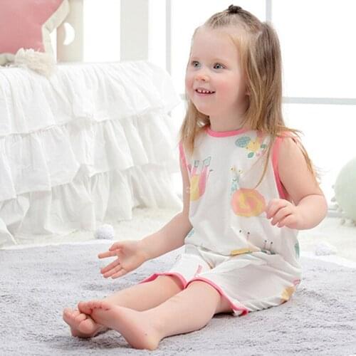 Anti-kick Baby Sleeping Bag Breathable Quilt Newborn Sleeveless Sleepwear Childrens Vest Clothes Baby Summer Bodysuit Romper