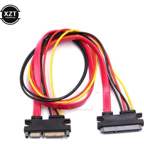 Flexible 1PCS 22Pin Male to Female 7 15 Pin Serial ATA SATA Data 45cm Power Combo Extension Cable high quality