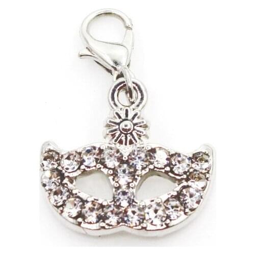 Hot Selling 10pcs/lot Mask Dangle Charms Lobster Clasp DIY Bracelet Necklace Pendants Jewelry Hanging Charms