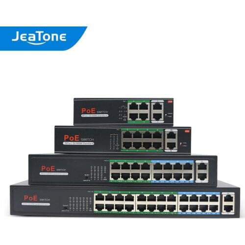 JeaTone 4/8/16/32-Port 10/100Mbps PoE Switch for IP Video Door Phone Intercom