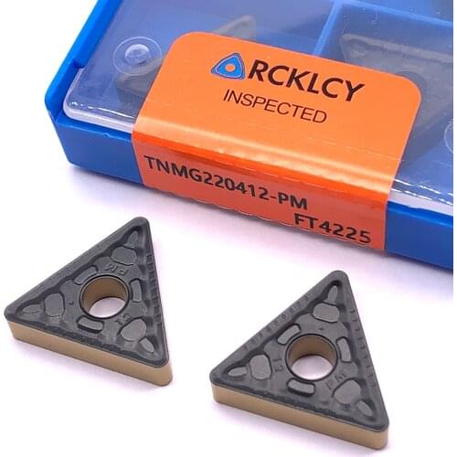 10pcs RCKLCY Carbide Inserts TMMG220412 PM FT4225 High Quality External Turning Tool Carbide Insert Lathe Tool Rest