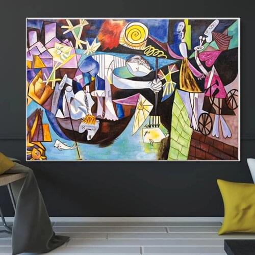Night Fishing At Antibes Reproduction Picasso Posters and Prints Abstract Canvas Painting Wall Art Room Home Artwork Decoration