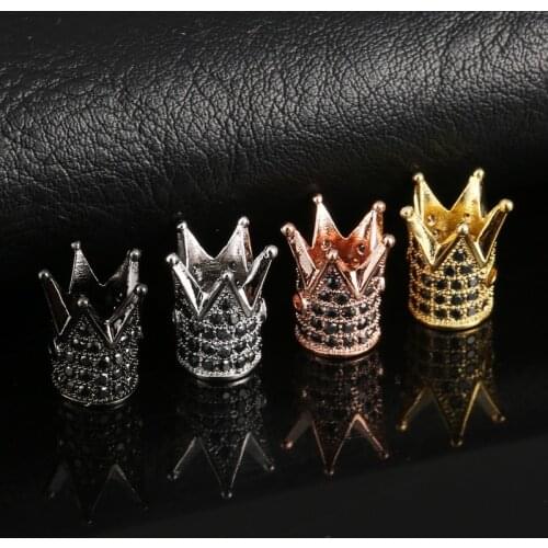 KANGKANG 2019 personality trend Micro Pave Zircon 4 color Crown Jewelry Accessories DIY Handmade Charm Bracelet accessories
