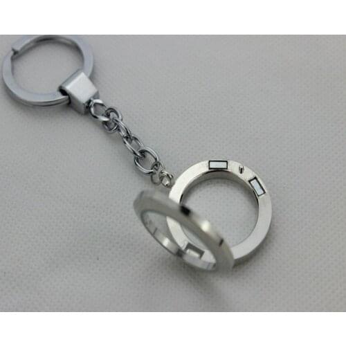 Round Plain Magnetic Stainless Steel Floating Locket Keychains DIY Living Locket Keychain Keyrings 5PCS