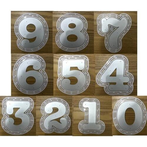 Big 10cm Numbers with 13.2cm Plastic Stencil Metal Cutting Dies For DIY Scrapbooking Embossing Paper Cards Making Craft New 2019