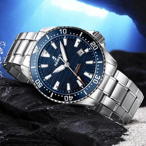 Mens Automatic Watch Miyota 8215 200M Diving Sports Stainless Steel Luminous Sapphire Crystal