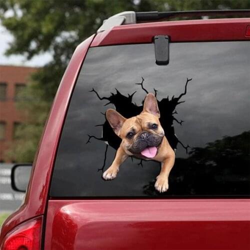 Dog Crack Sticker Printed 3d Creative Puppy Car Cartoon Autmobile Rear Windshield Vehicle Window Wiper Decal Styling Decoration