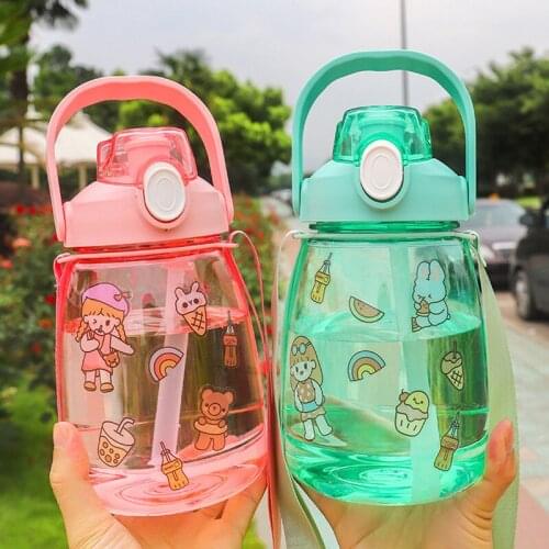 New Portable School Water Bottle for Kids Drinkware Plastic Water Bottle My Bottle Bottle Bpa Free Leak Proof Kettle With Rope