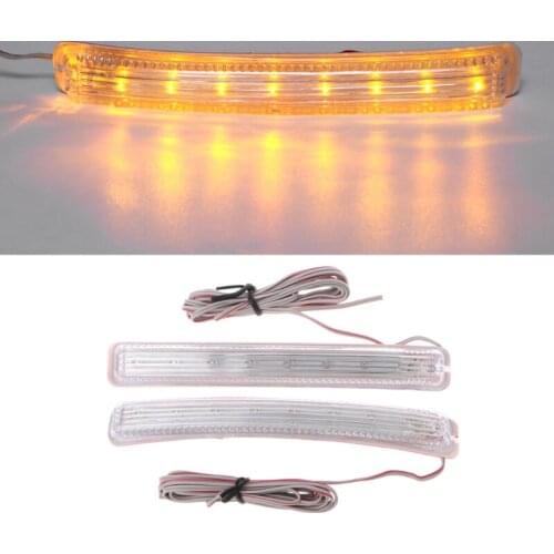 New 1 Pair DC 12V Car Auto 9 Amber LED Side Door Mirror Soft Turn Signal Light Lamp Bulbs Universal Car Styling