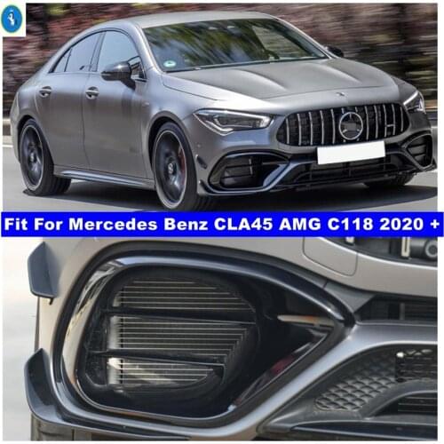 Front Bumper Spoiler Lip Air Vent Fins Splitters Flaps Apron / Fog Lights Cover Trim For Mercedes Benz CLA45 AMG C118 2020 2021
