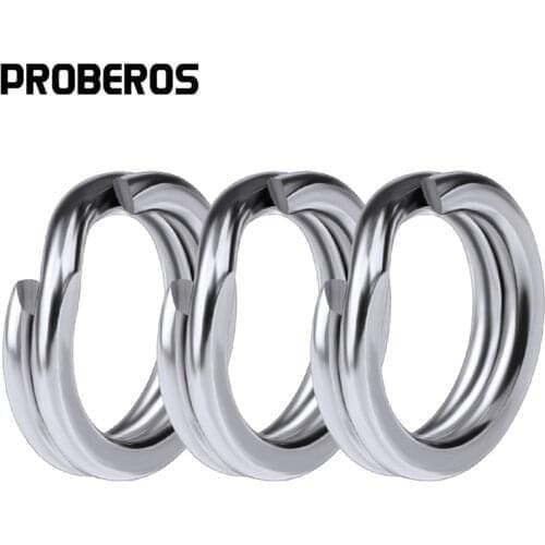 PROBEROS 1000pcs Fishing Split Rings for Crank Hard Bait 304 Stainless Steel 0#-12# Fishing Connector Pesca Accessories Tackle