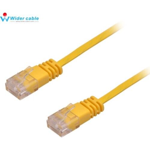 High Quality 2M Ethernet Cable CAT6 Flat RJ45 Network Ethernet Patch Cord Lan Cable RJ45 to RJ45 Network Cable Yellow