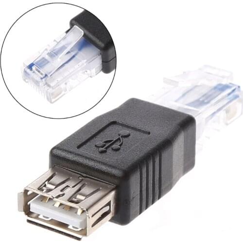 TCAM 2Pcs USB Type A Female To Ethernet Internet RJ45 Male Connector Converter Adapter