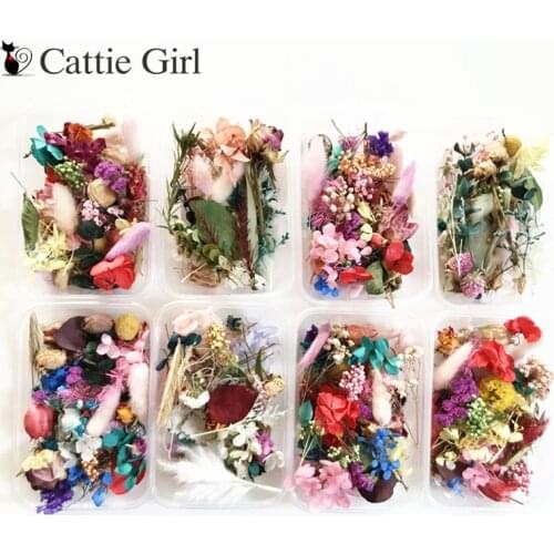 1Box Natural Nail Flowers Dried Decorations Dry Flower 3D Nails Accessories Press on Nail DIY Jewelry Professional Salon Design