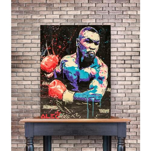 1 Panel Frame "Boxing Mike Tyson" Abstract Wall Art Oil Painting Poster Canvas Painting Print for Living Room Bedroom Home Decor