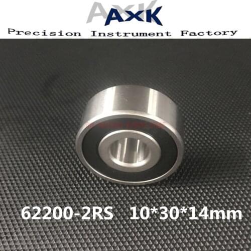 10pcs Free Shipping 62200 2rs 62200-2rs 10x30x14 10*30*14mm Double Shielded Deep Ball Bearings Large Breadth 6200 Rodamientos