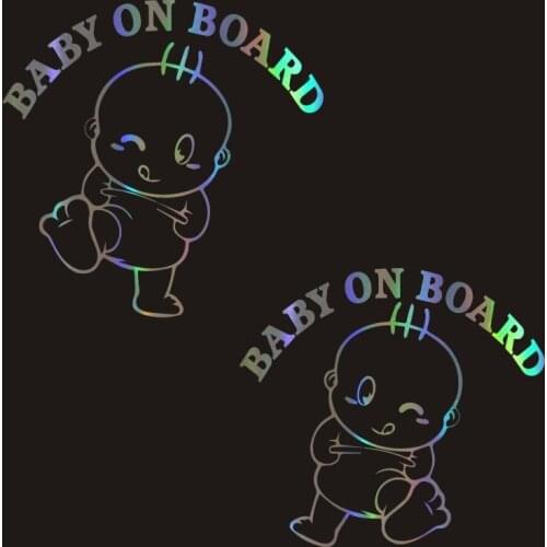14.6CM*14.4CM Baby On Board Boss Cute Baby Funny Vinyl Car Decal Sticker Black/Silver