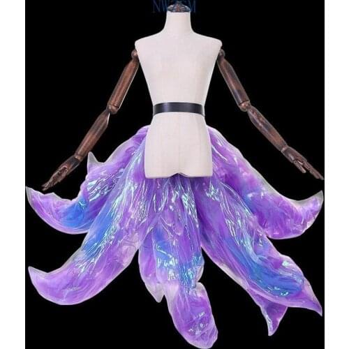 2019 Game LOL KDA Ahri Cosplay Costume Sexy Fox lol Ahri Nine Tailed One Tail K/DA Ahri Tail Wig in Stock Cosplay Free