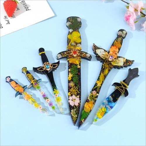 2021 NEW Transparent Silicone Mould Resin Decorative Craft DIY Sword dagger Mold epoxy resin molds for jewelry