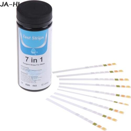 50pcs 7 In1 Nitrite Nitrate PH Test Strips KH GH NO2 NO3 Bromine Chlorine Test Aquarium Fish Tank Water Tropical Test Strips Kit