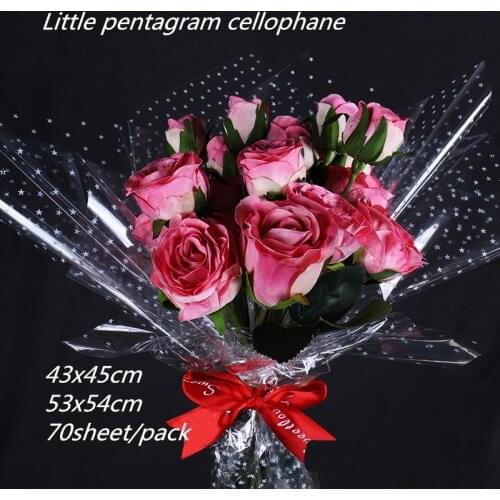 70pcs Clear Cellophane Paper Gift Flower Bouquet Baskets Wrapping Paper Arts Decorative Craft Paper Film