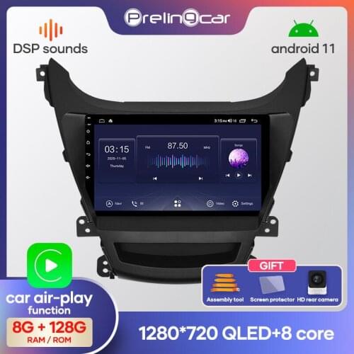 Prelingcar Android10.0 NO DVD 2 Din Car Radio Multimedia Video Player Navigation GPS For Hyundai Elantra 2011-2013 Octa-Core IPS