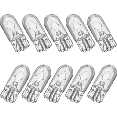 10pcs 12V T10 194 168 W5W 5W Car Halogen Bulbs Auto Interior Light Signal Lamps 3000K Warm White Car Lighting Source