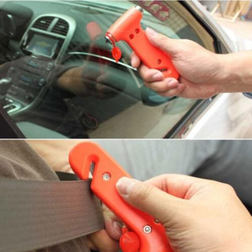 Car safety hammer 2 in 1 car solid metal window breaker mini gift emergency escape hammer