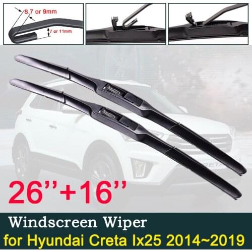 Car Wiper Blade for Hyundai Creta Ix25 2014~2019 Front Windscreen Windshield Wipers Car Accessories j Hook 2015 2016 2017 2018