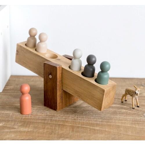 Kids Wood Seesaw Toy Nordic Wooden Educational Play Game Balance Toys Table Girl Boy Child Kids Room Nursery Decor