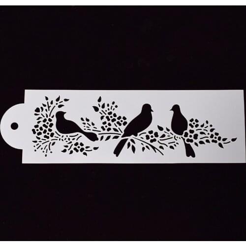Magpie Bird on Branches Shape Printing Mold Stencil Airbrush Painting Art DIY Home Decor Scrapbooking Sticker Stamp Album Crafts