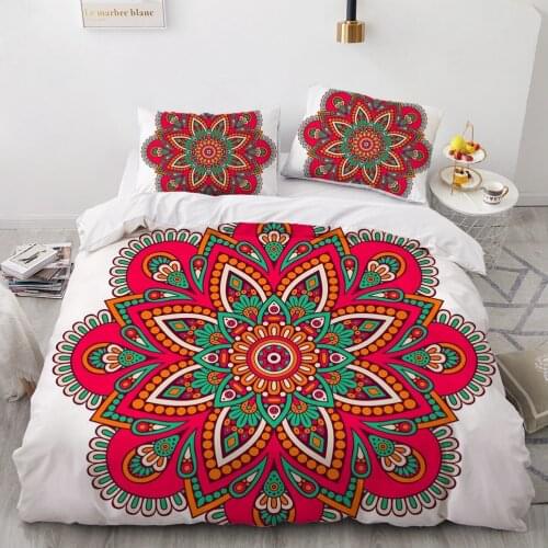 3D Design Mandala Flower Duvet Cover Sets Custom Bed Linen Comforter Bedding Set Single King Queen Size Colorful Home Textile