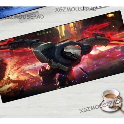 XGZ Red Gaming Mouse Pad Lock Egde Computer Desk Mat Metal Project Zed Fabric Non-slip Rubber Stripe for Lol Player 900x400mm