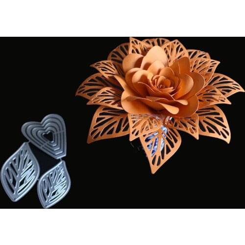 3D Flowers Leaves Stencil Metal Cutting Dies Fustelle Metalliche Per Scrapbooking Craft Dies Stamps and Dies Stitch Embossing