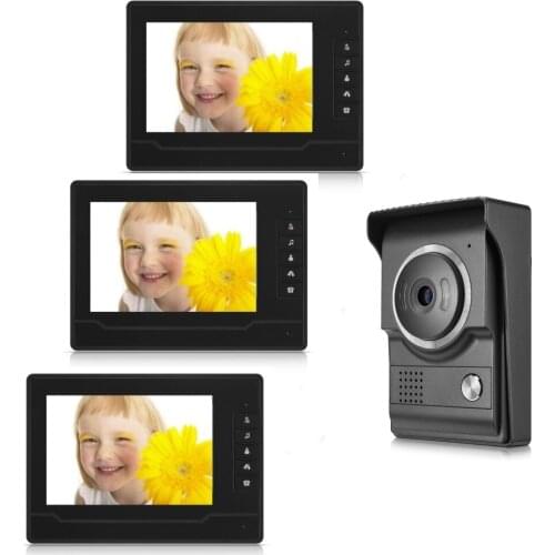 Multi apartment video intercom system three monitors and one camera video door phone for selling