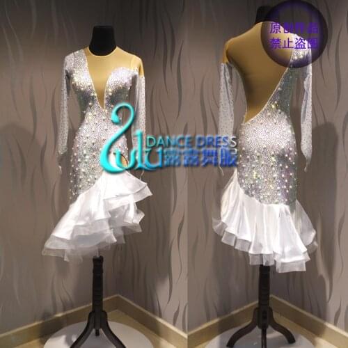 Latin dance dress Ballroom Dance Dress Latin dance dress latin dance dress Ballroom Latin Dance White Pearl latin dress