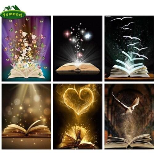 Full Square Diamond Painting by Number Butterfly Book Kit 5D DIY Diamond Embroidery Rhinestones Mosaic Fantasy Decorations Home