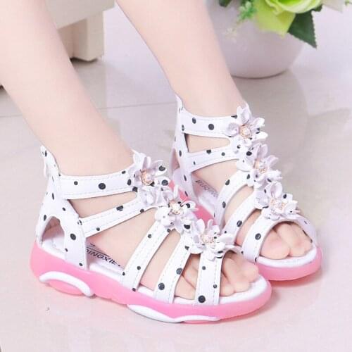 New summer girl sandals toddler baby girl beach sandals floral sweet children shoes kids princess sandals students