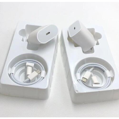 2 in 1 18W PD Fast Charger EU US USB Type-C Quick Charge Travel Adapter with pd type c cable for iPhone 1112 Pro XR XS Max