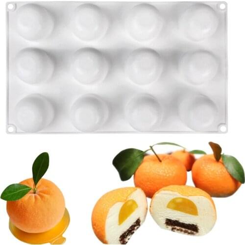 Filbake 15-Cavity Orange Shape Silicone Cake Mold For Baking Pastry Chocolates Ice Cream Mousse Mould Dessert Molds Bakeware