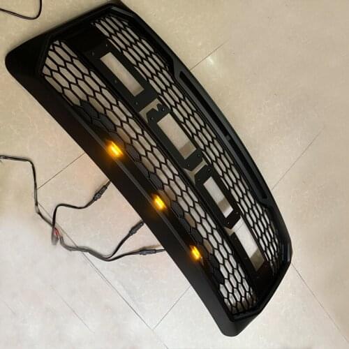 Own design modified front racing led grill grille ABS black front trim Replacement Grill Raptor fit for F-150 F150 2009-2014 car