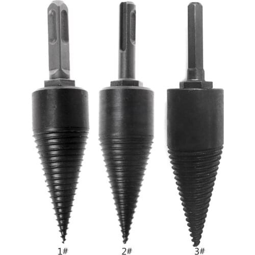 Firewood Machine Drill Wood Cone Reamer Punch Driver Drill Bit Split Drilling Tools 130x32mm