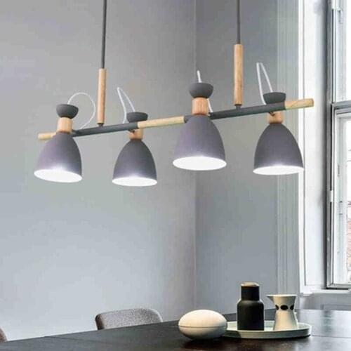 LED Pendant Lights For Kitchen Nordic Dining Hang Lamp Restaurant E27 suspension luminaire Wooden Indoor Light Fixture