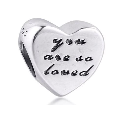 Charms 925 Silver Original Fit Pandora Bracelets Sterling Silver You Are So Loved Charm Beads for Women diy Jewelry Making