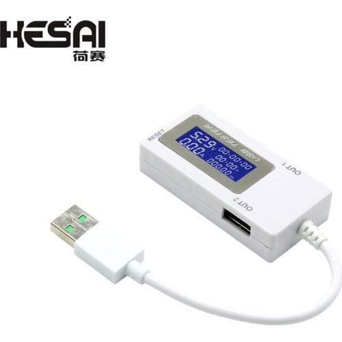 LCD Micro USB Charger Battery Capacity Voltage Current Tester Meter Detector +Load Resistor 2A/1A with Switch for Xiaomi Huawei