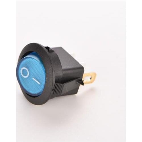 DOT ROUND ROCKER SPST TOGGLE SWITCH CAR BOAT LIGHT Blue 2PCS 12V 16A