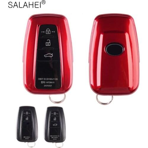 High quality ABS Car Key Holder Cover Case Shell Chain For Toyota Camry Corolla C-HR CHR Prado 2020 New Style Car Key Protector