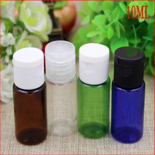 10ML Transparent flat shoulder flip bottle Essence Lotion Bottle Trial Vials perfume Cosmetics small bottles Refillable Bottles